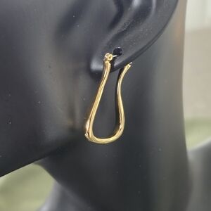 Teardrop 1.5" Earrings Gold Tone
